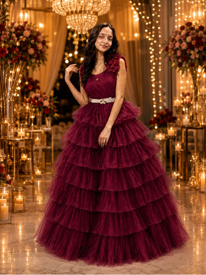 LAYERED PARTY GOWN