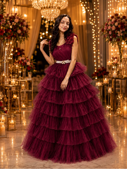 LAYERED PARTY GOWN