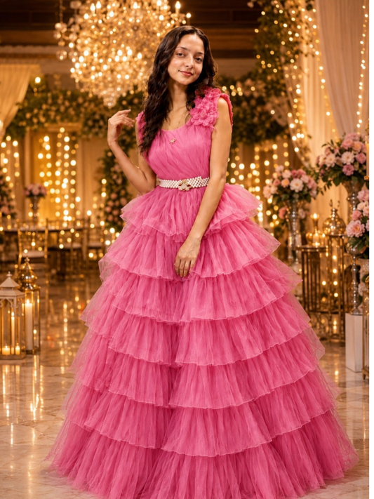 LAYERED PARTY GOWN