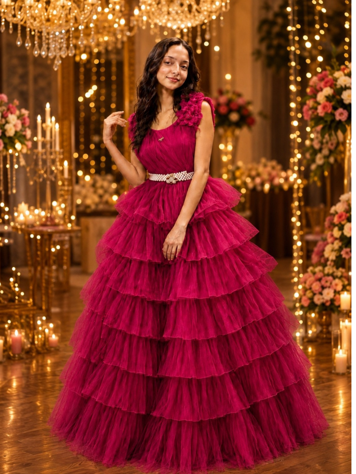 LAYERED PARTY GOWN