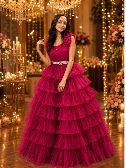 LAYERED PARTY GOWN