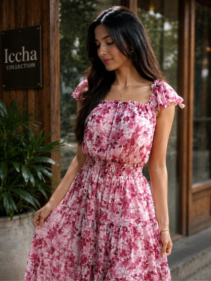Floral Tiered Maxi / Midi Dress