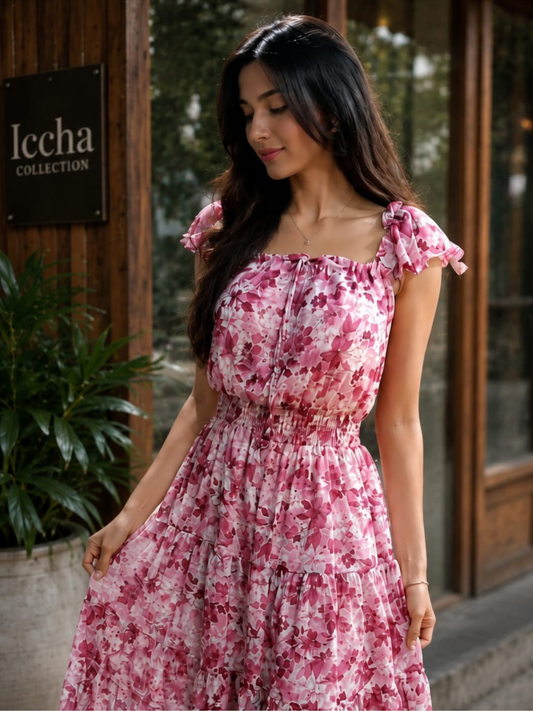 Floral Tiered Maxi / Midi Dress