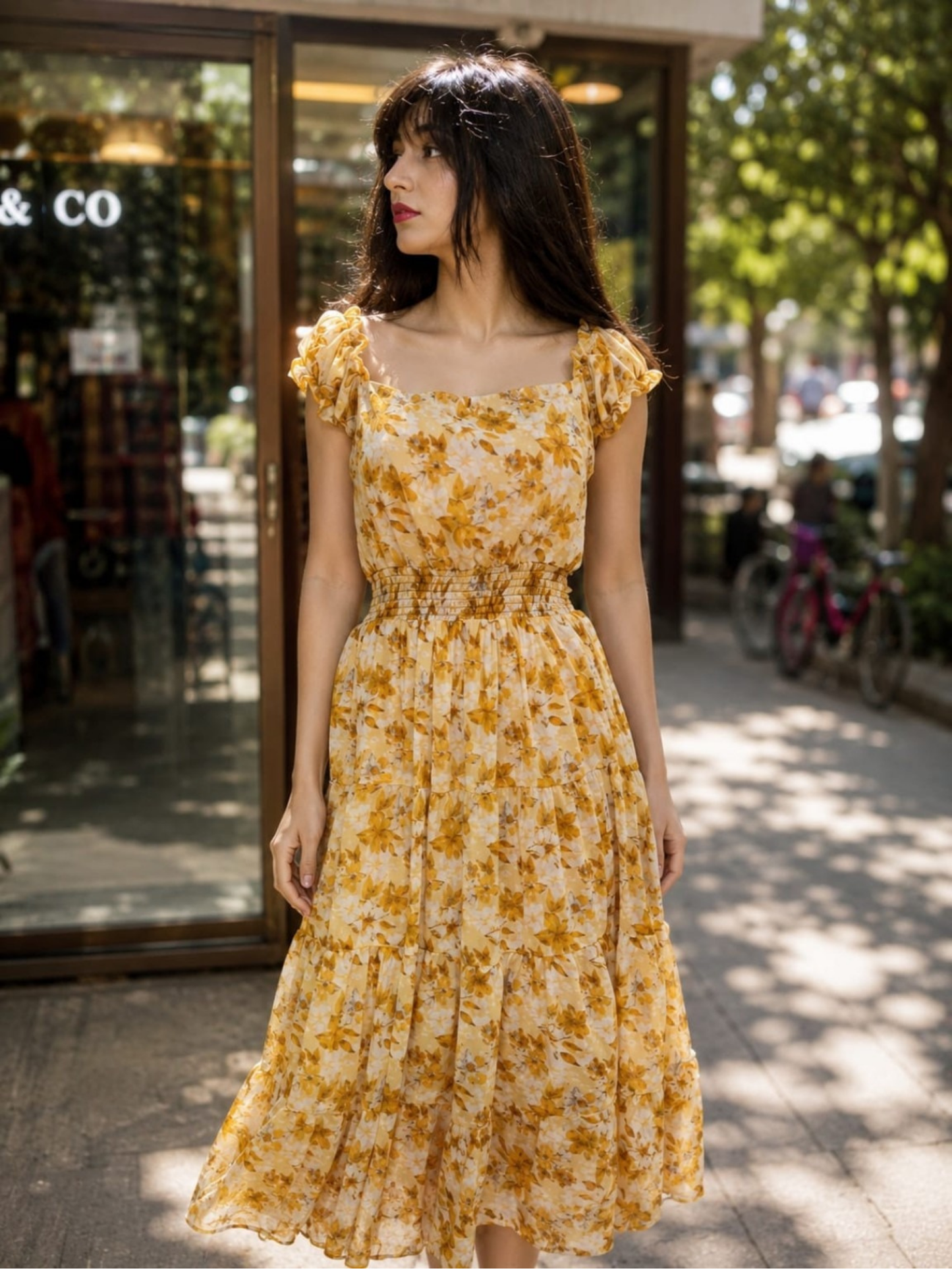 Floral Tiered Maxi / Midi Dress